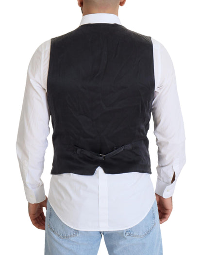 Elegant Black Double Breasted Dress Vest