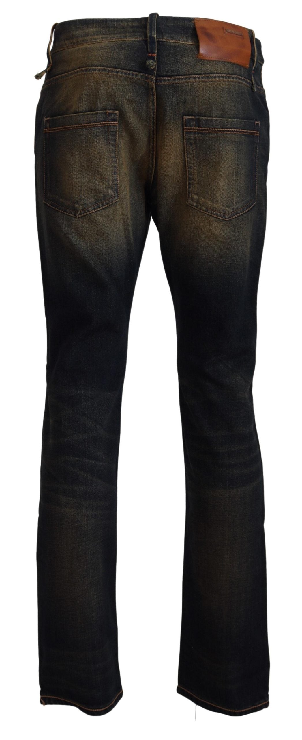 Elegant Blue Washed Denim Pants - Authentic Craftsmanship