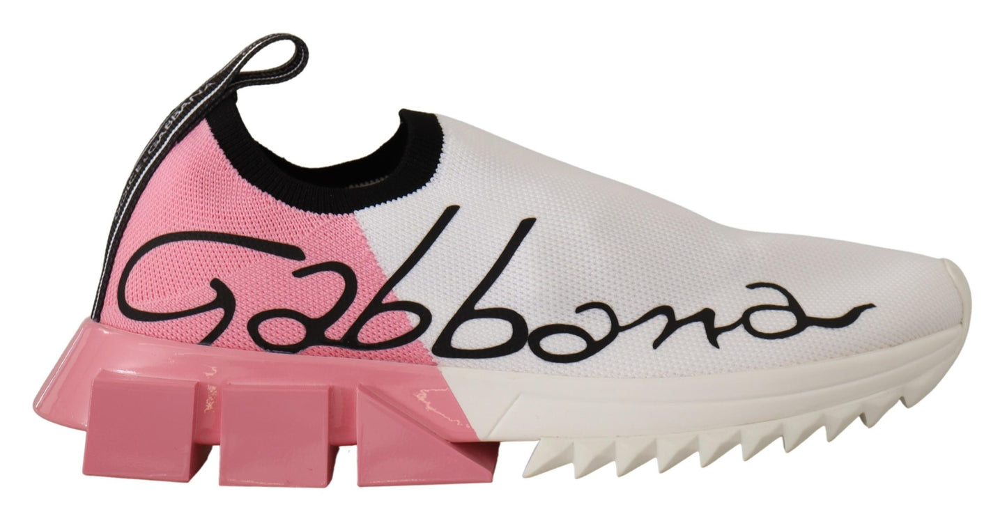 Elegant Sorrento Slip-On Sneakers in White & Pink