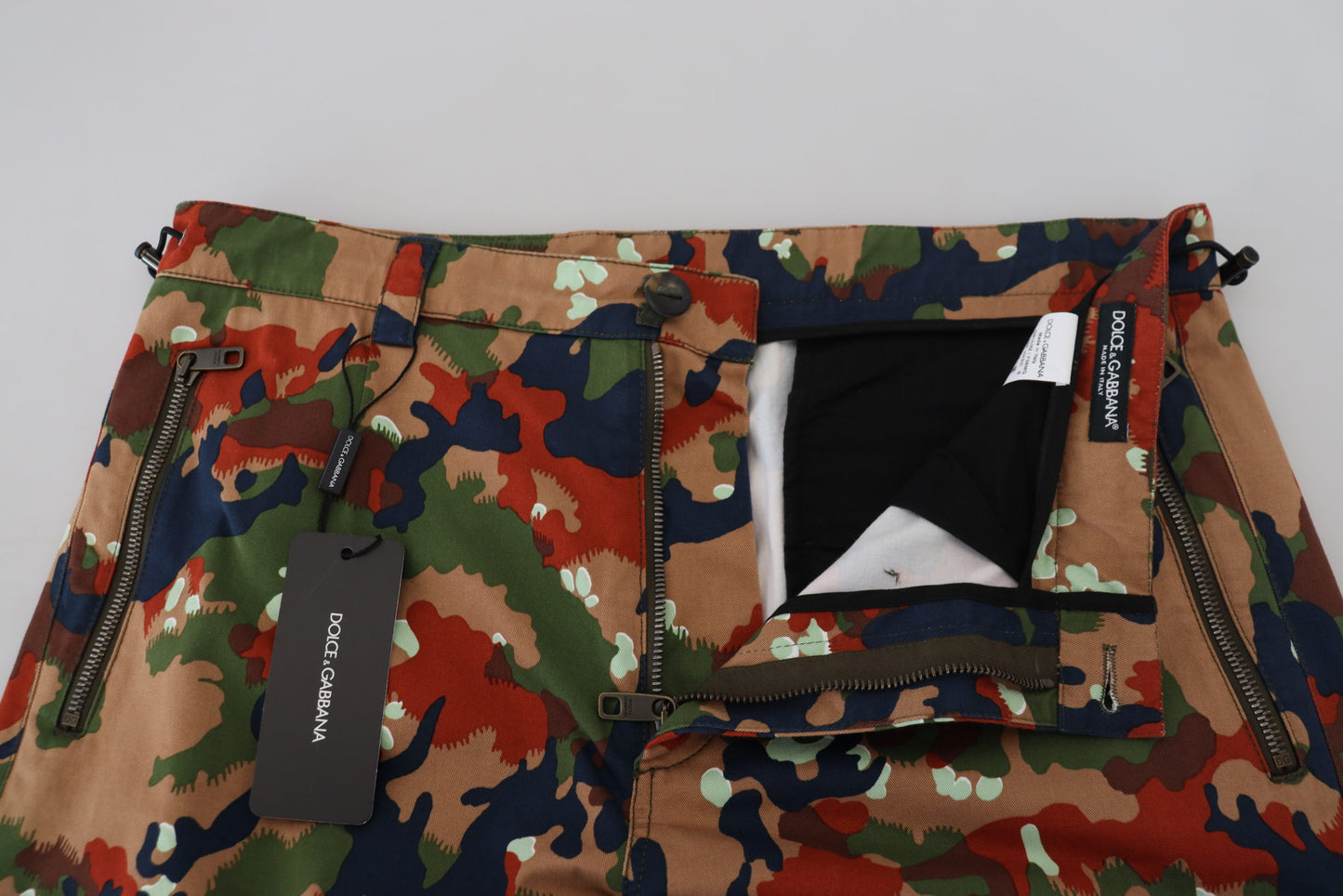 Italian Designer Multicolor Cargo Shorts