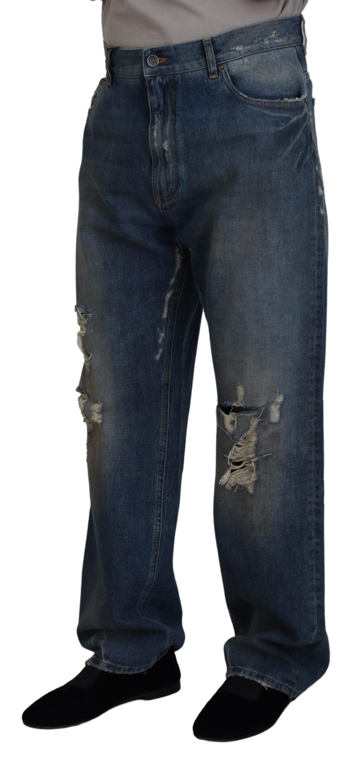 Stunning Tattered Denim Italian Jeans