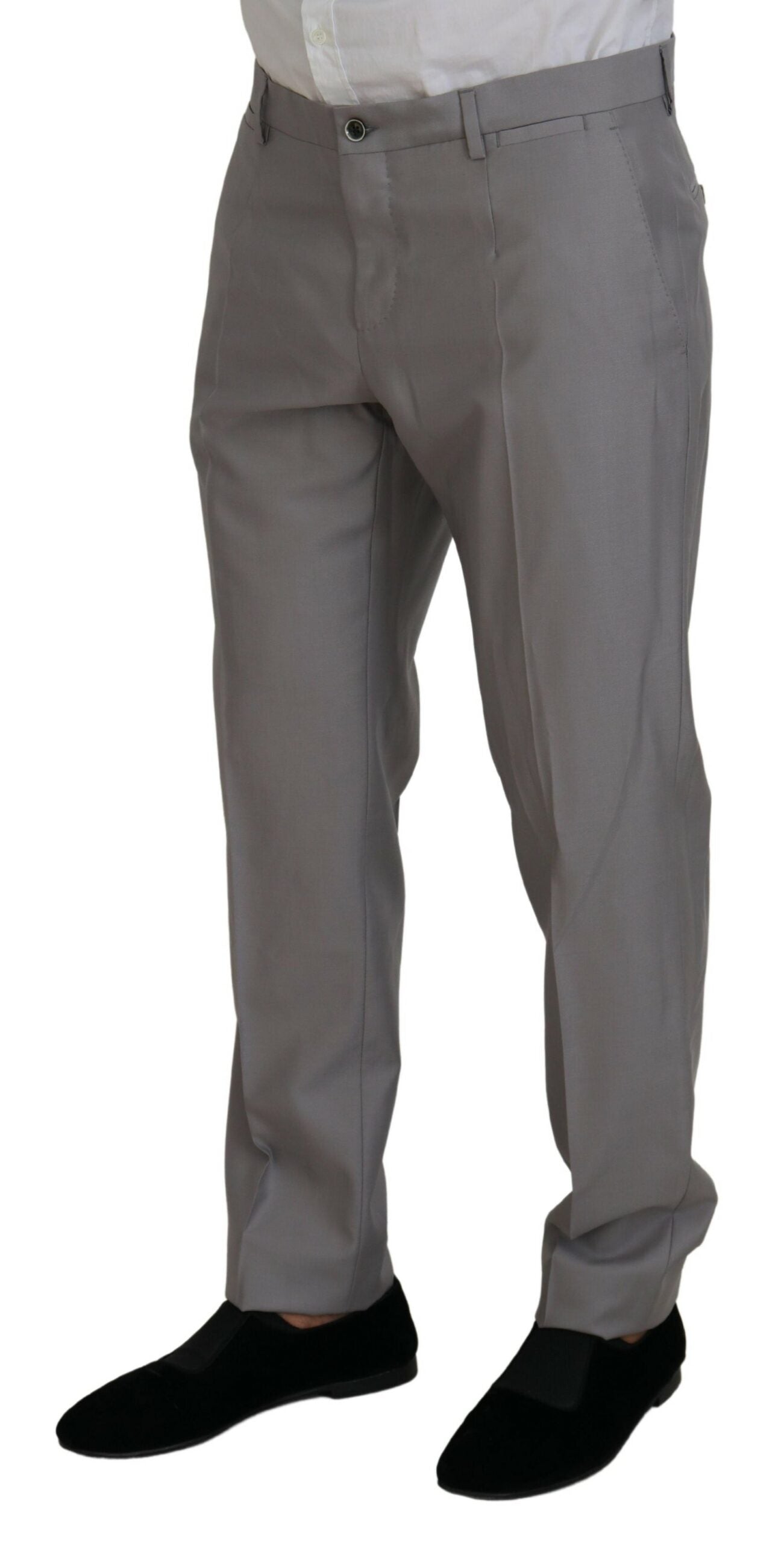 Elegant Silver Slim Fit Three-Piece Suit