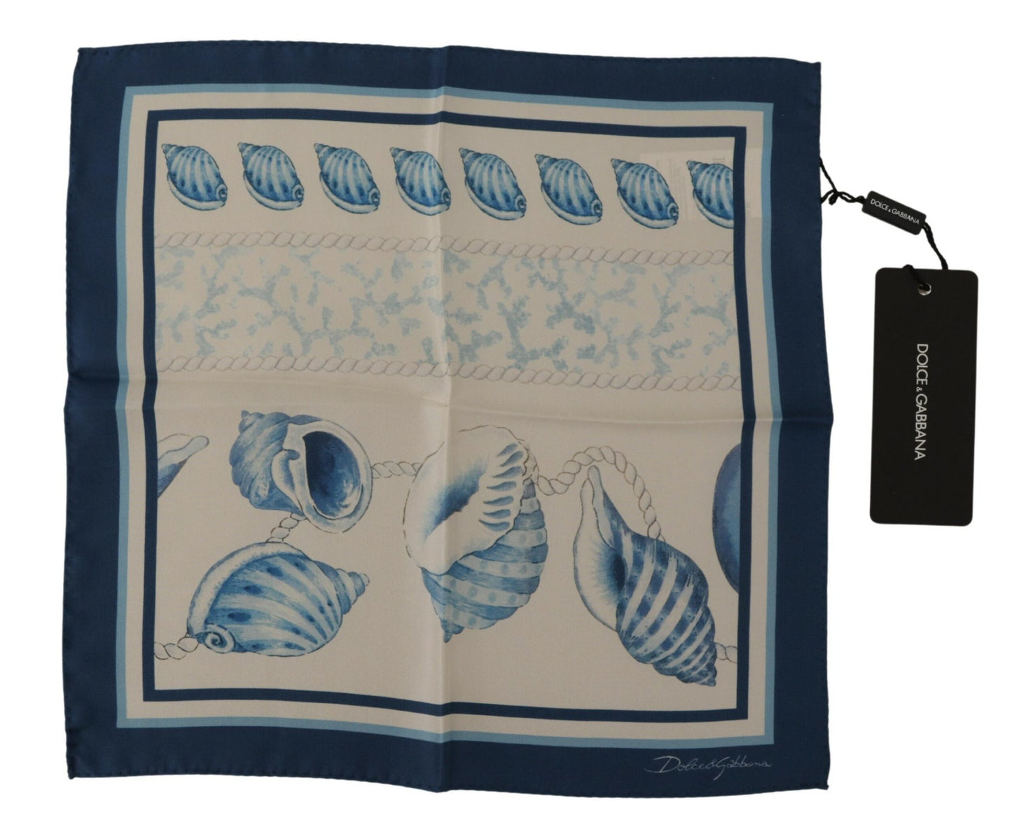 Elegant Blue Silk Men's Square Scarf