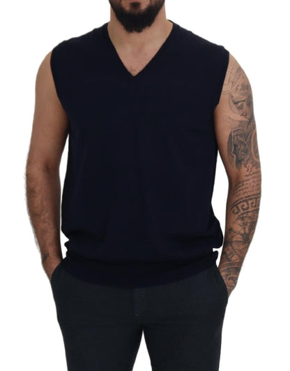 Sleek Black V-Neck Sleeveless Tank