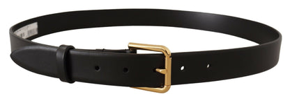 Elegant Leather Belt with Metal Buckle