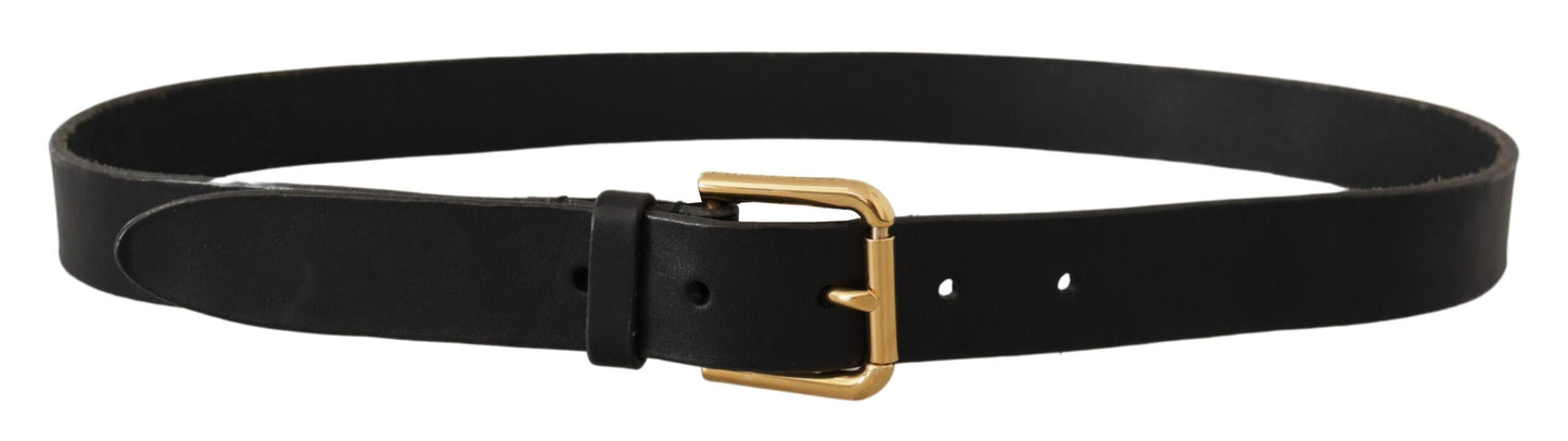 Elegant Leather Belt with Metal Buckle