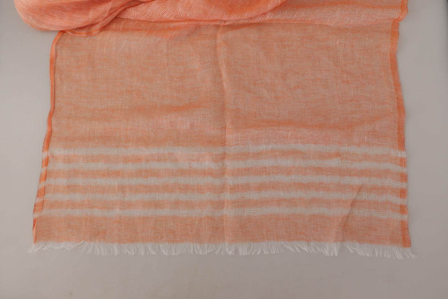 Elegant Orange Linen Shawl Wrap Scarf