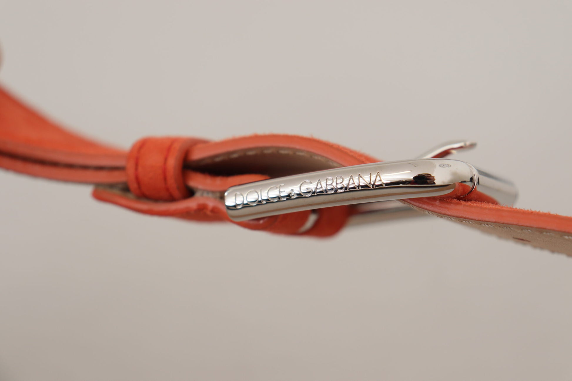 Elegant Suede Leather Belt in Vibrant Orange