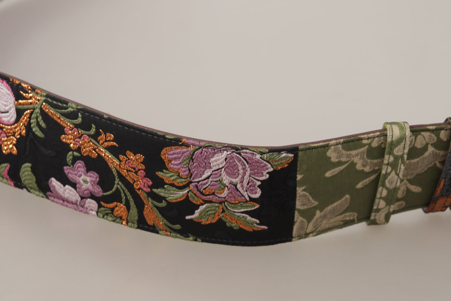 Elegant Multicolor Canvas-Leather Belt