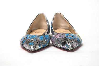 Multicolor Silver Flat Point Toe Shoe