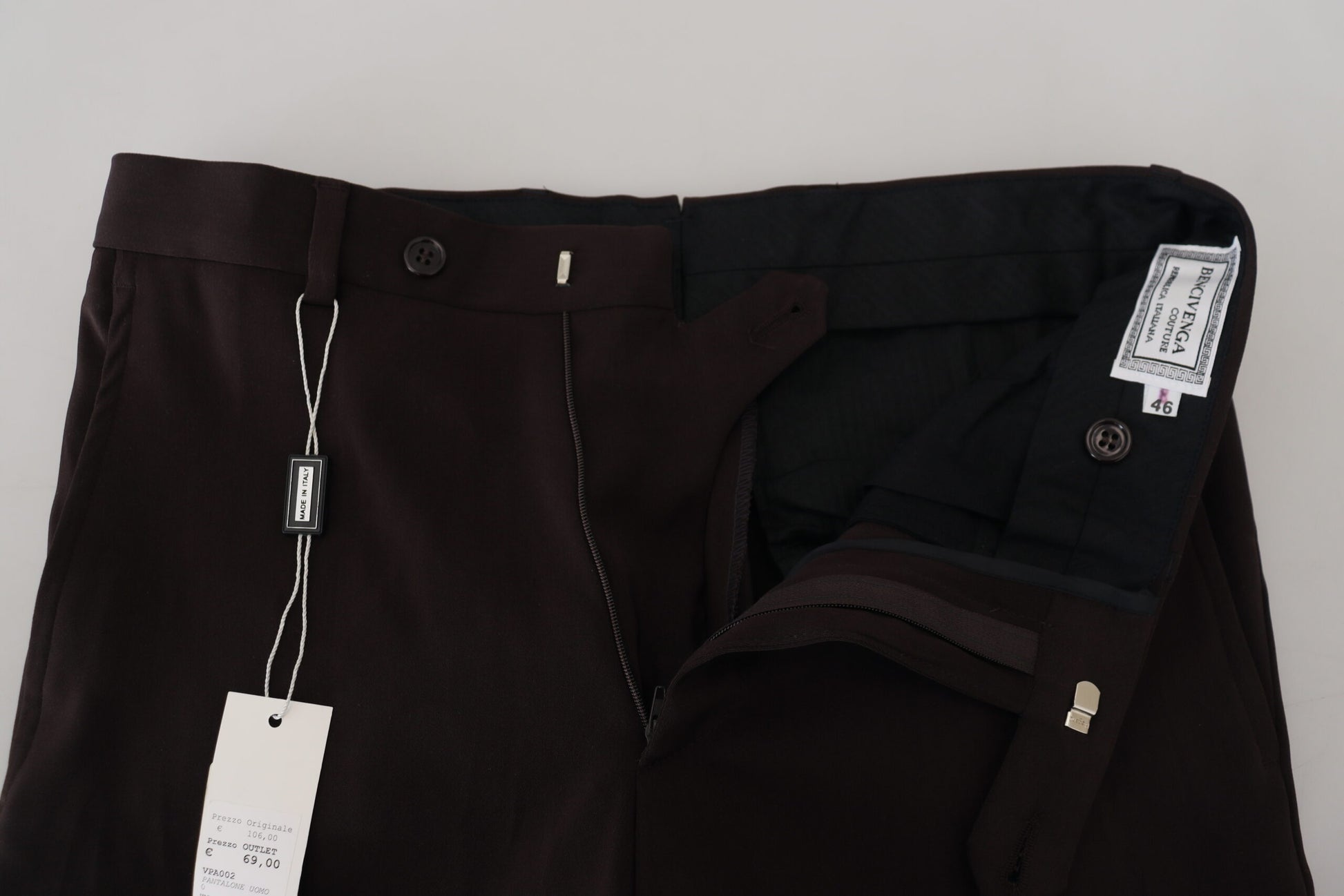 Elegant Brown Italian Dress Pants