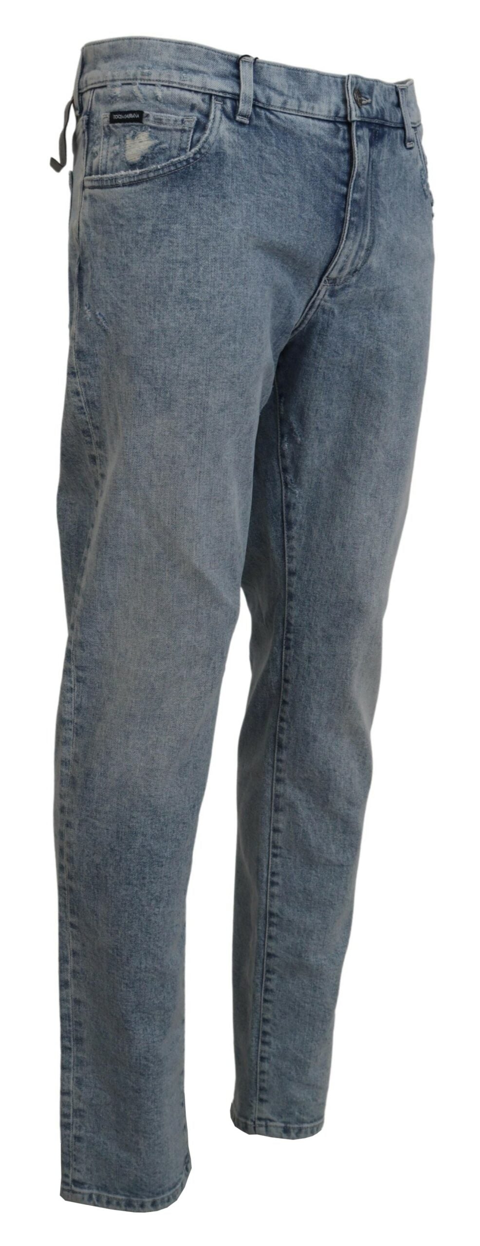 Elegant Slim-Fit Light Blue Denim Pants