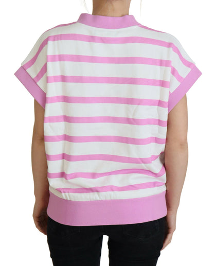 Exclusive Striped Cotton Crew Neck Tee