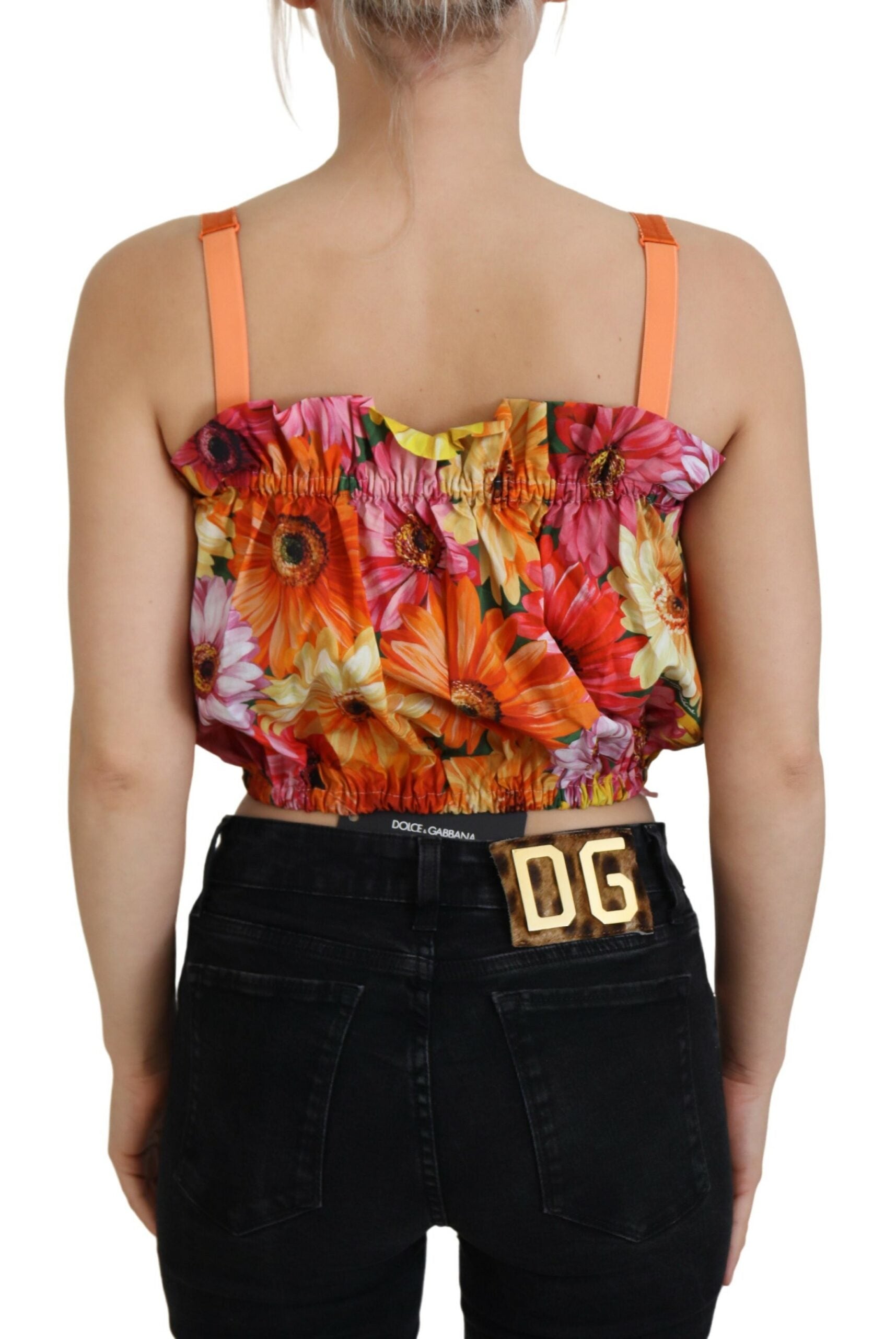 Floral Elegance Sleeveless Cropped Top