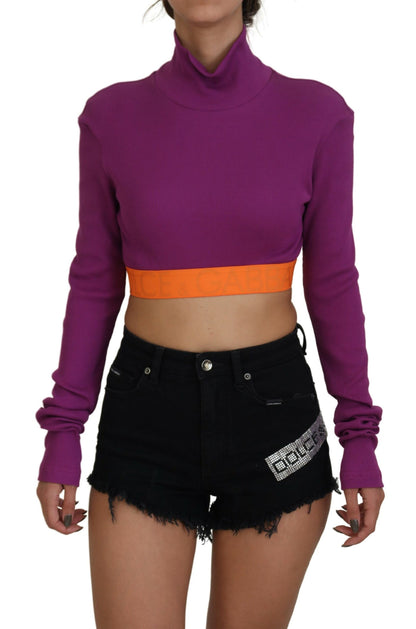 Elegant Purple Turtle Neck Pullover Sweater