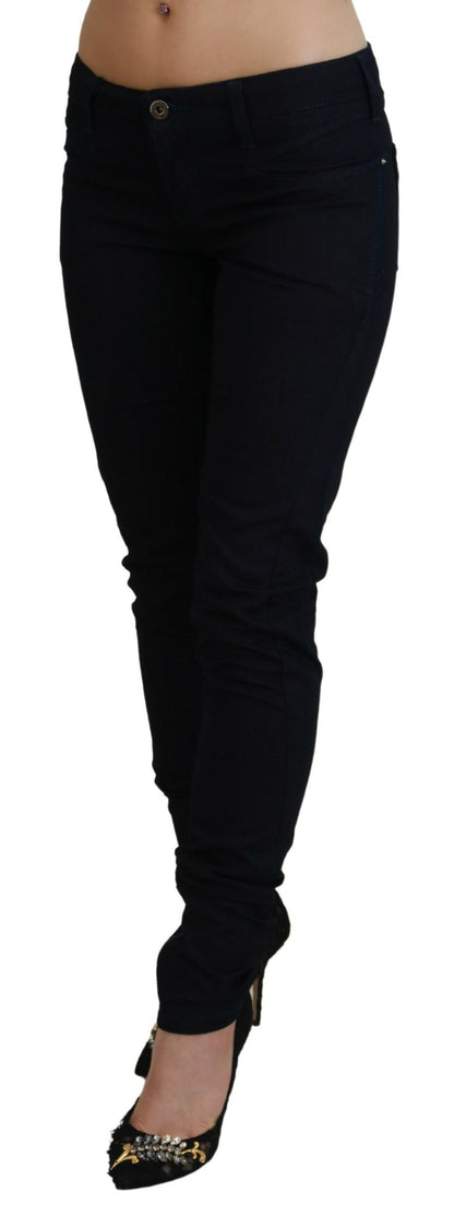 Chic Black Low Waist Denim Skinny Jeans