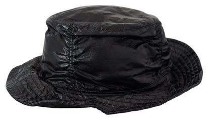 Sleek Black Bucket Cap with Logo Detail