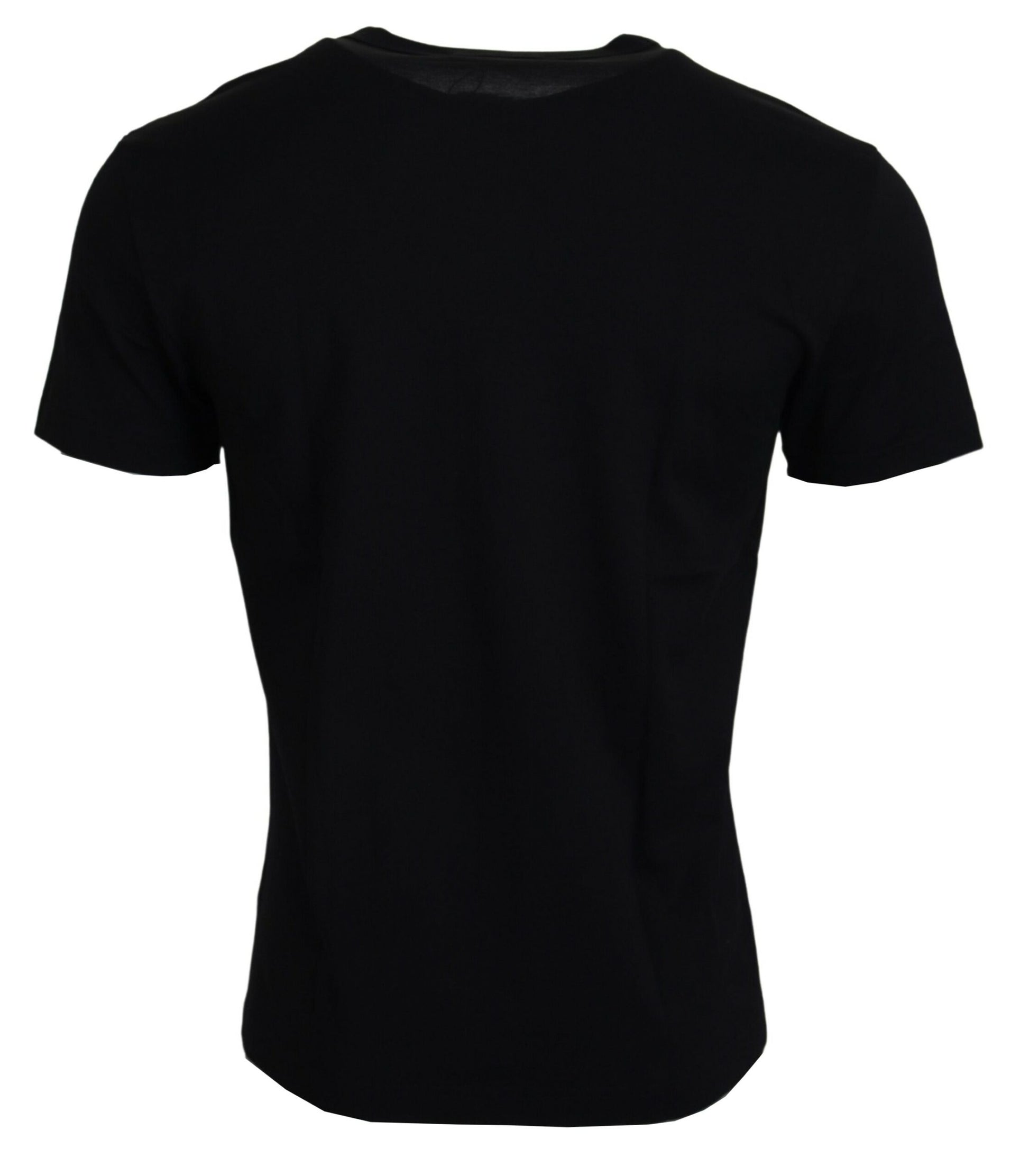 Chic Black Cotton Tee for the Modern Man