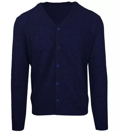 Elegant Wool-Cashmere Men's V-Neck Cardigan