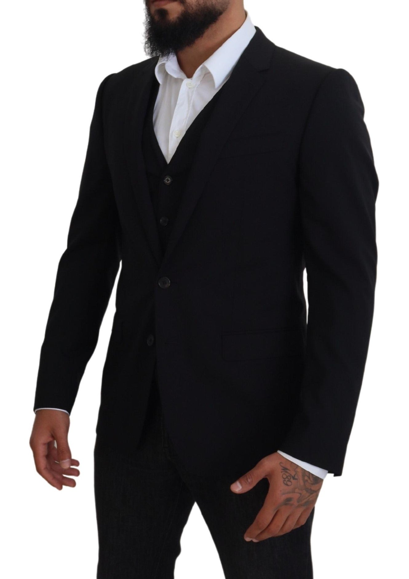 Elegant Black Martini Two-Piece Suit