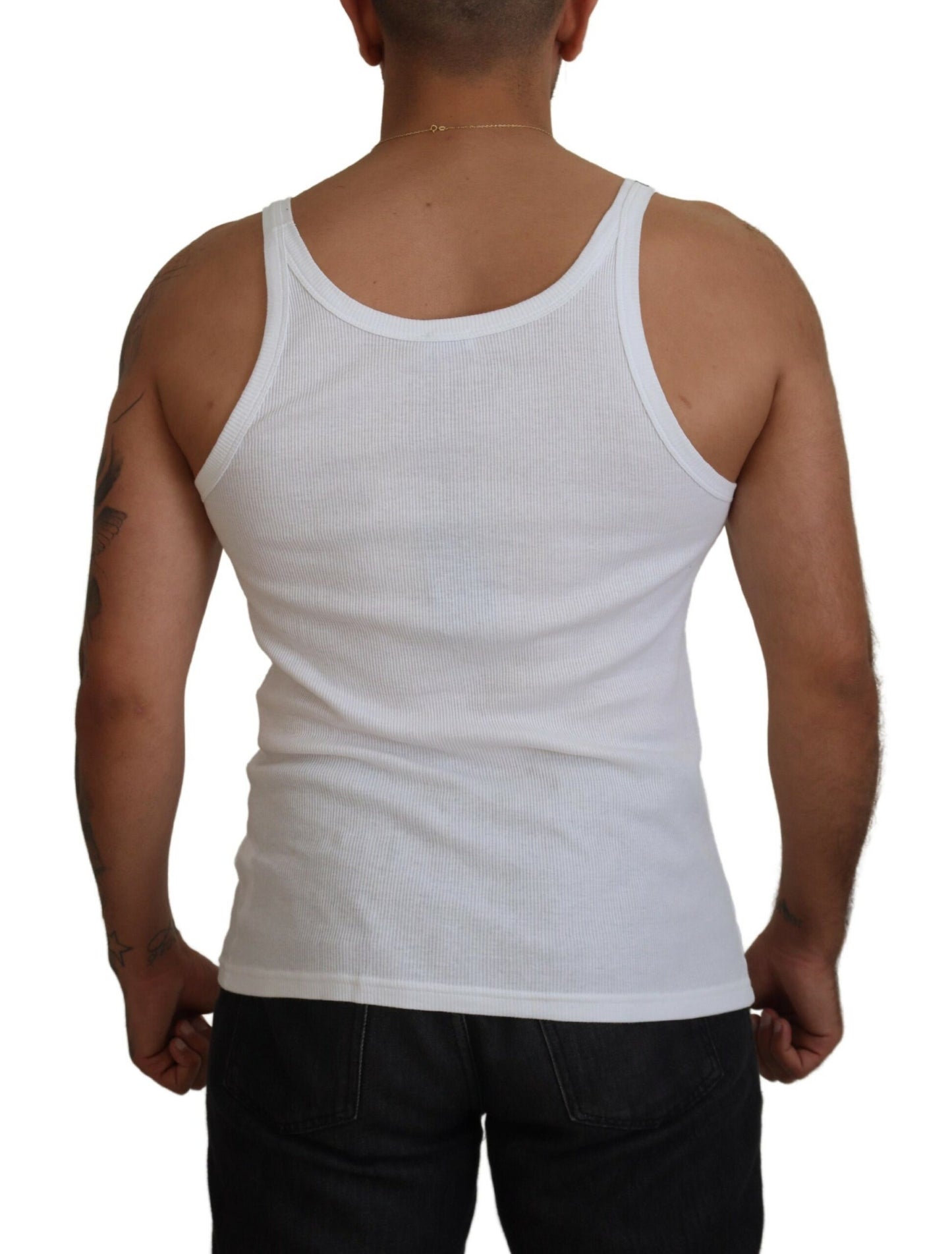 Elegant White Sleeveless Tank T-Shirt