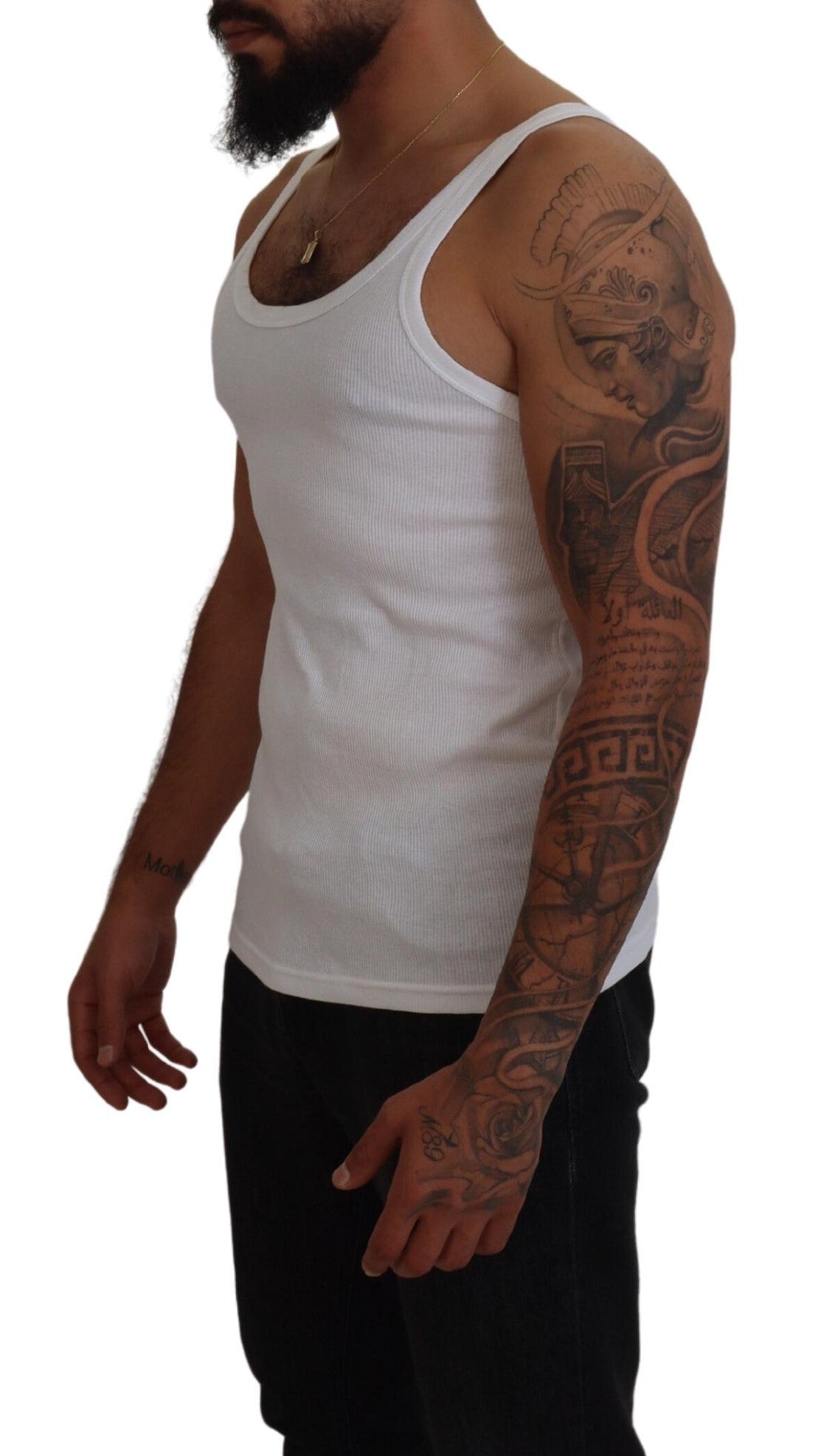 Elegant White Sleeveless Tank T-Shirt