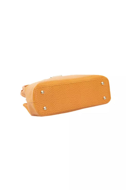 Orange Polyurethane Women Crossbody Bag