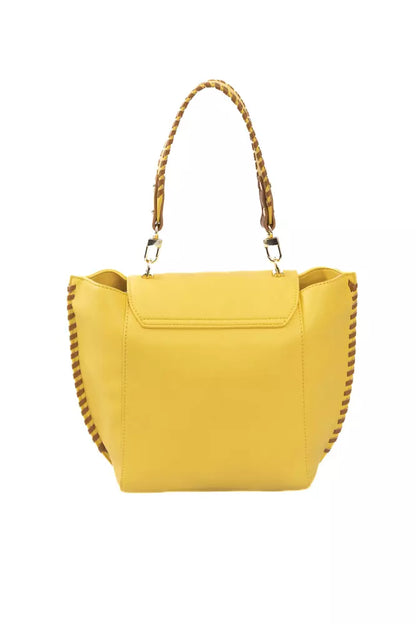 Yellow Polyurethane Women Crossbody Bag