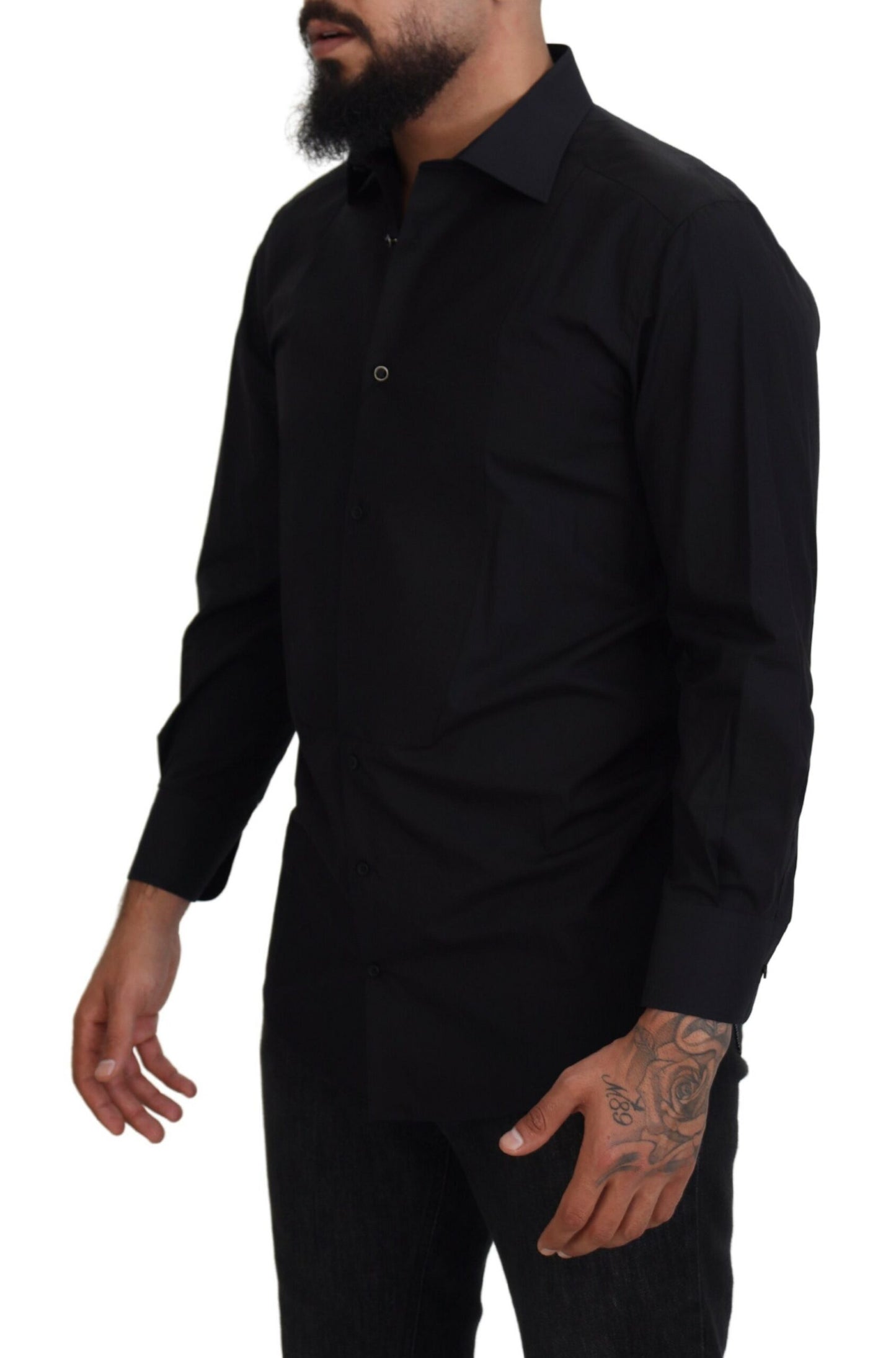 Elegant Black Formal Long Sleeve Shirt