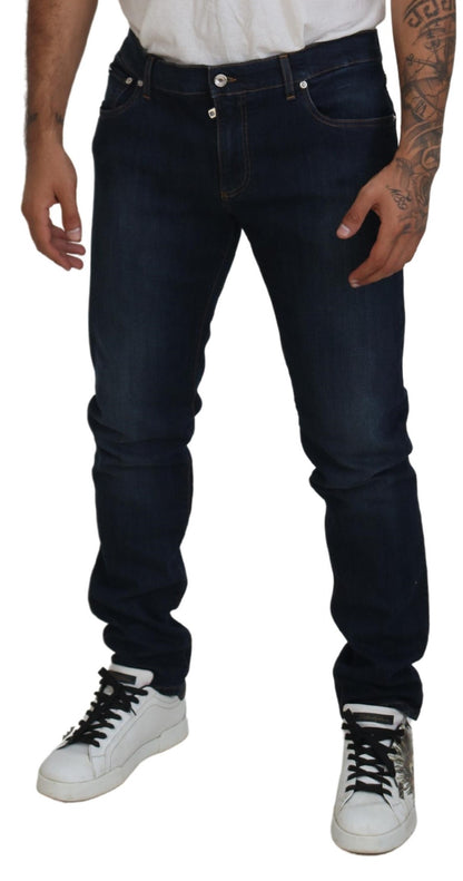 Sleek Skinny Jeans in Dark Blue