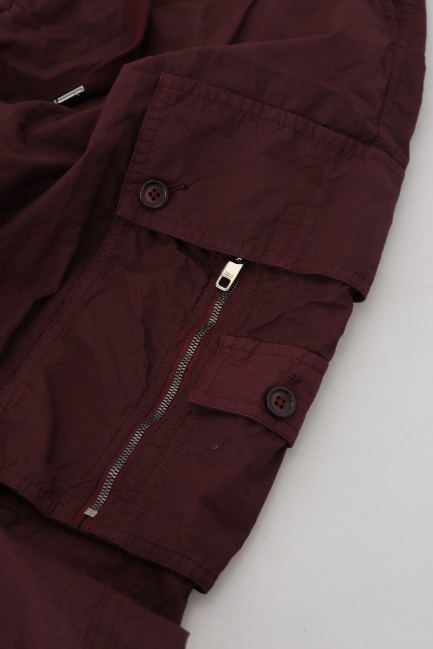 Elegant Burgundy Cotton Jogger Pants