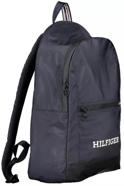 Blue Polyester Men Backpack