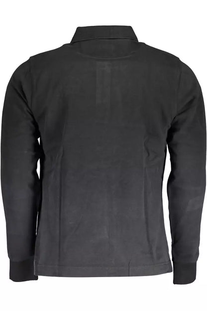 Elegant Long Sleeve Black Polo Shirt