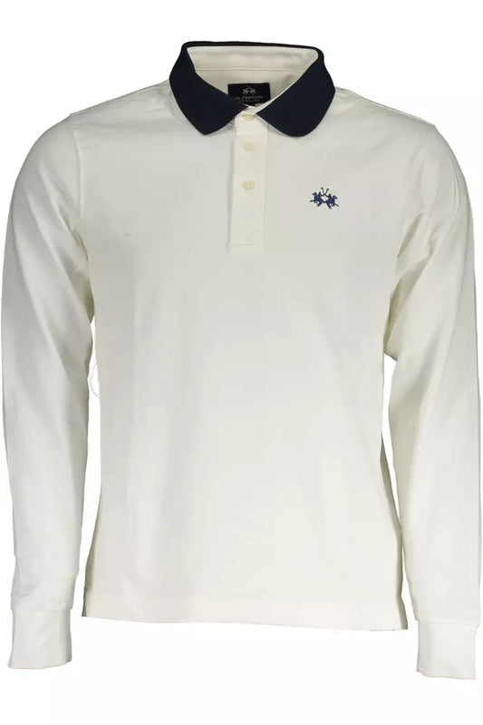 White Cotton Men Polo Shirt