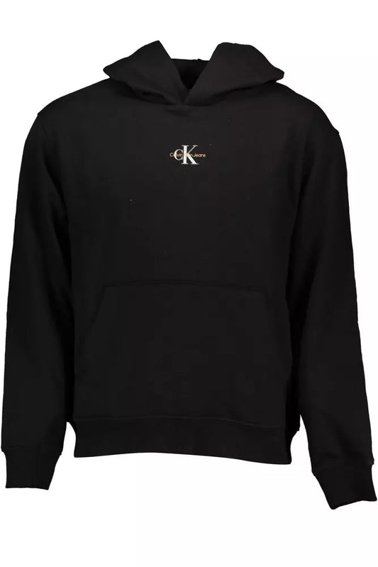 Black Cotton Men Sweatshirt