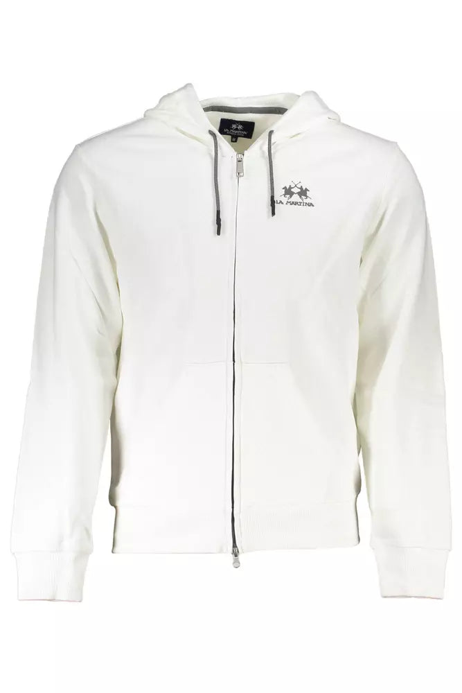 Classic White Zip-Up Hooded Sweatshirt