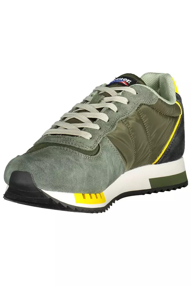 Green Leather Men Sneaker