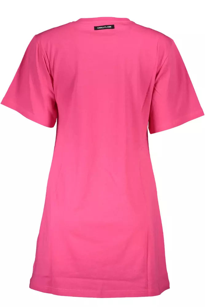 Chic Pink Cotton Tee with Signature Print