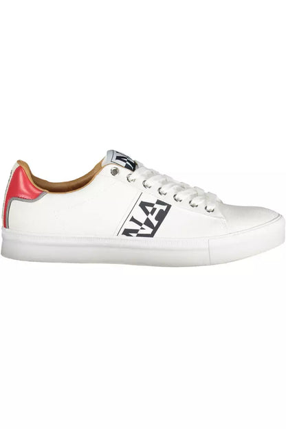 White Polyester Mens Sneaker