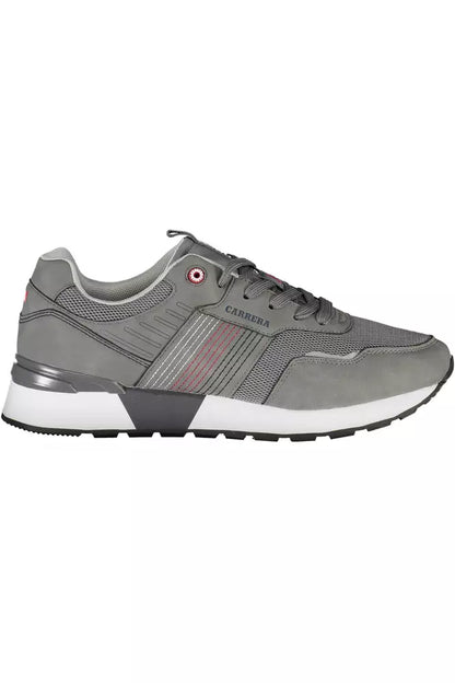 Sleek Gray Sneakers with Eco-Leather Accents