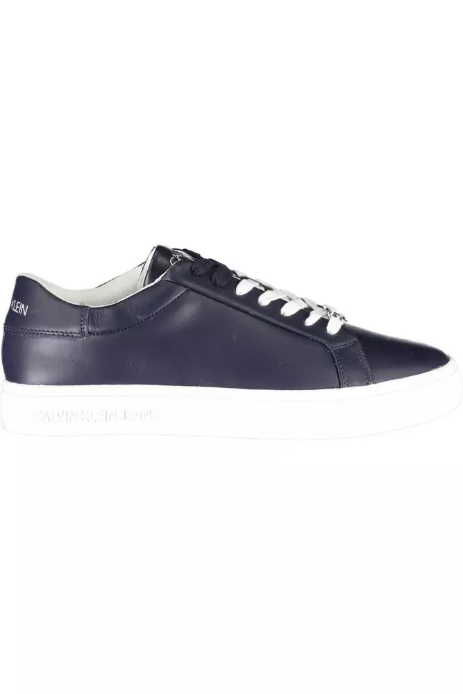 Blue Leather Men Sneaker