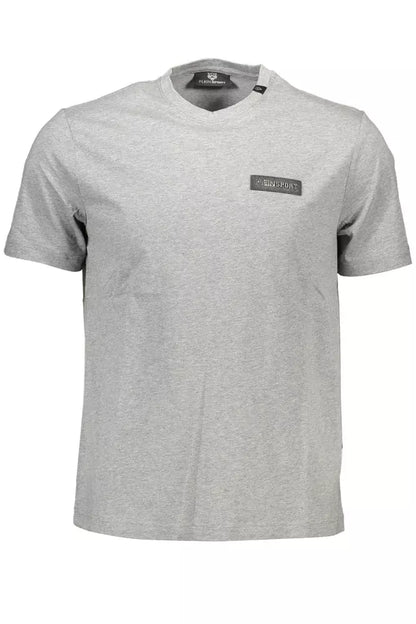 Gray Cotton Men T-Shirt