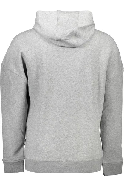 Sleek Gray Hooded Sweatshirt with Bold Contrasts