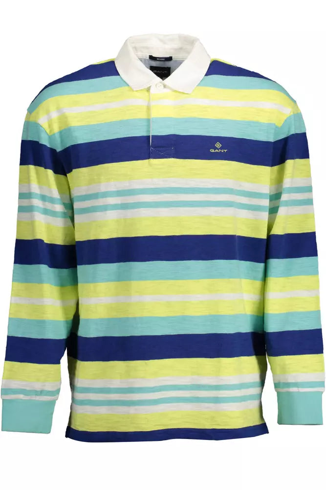 Yellow Cotton Men Polo Shirt