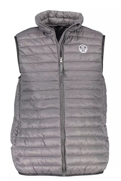 Sleek Sleeveless Gray Polyamide Vest