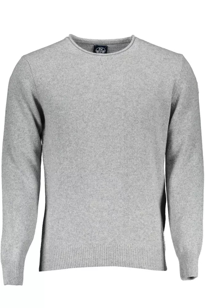 Elegant Gray Wool-Blend Sweater