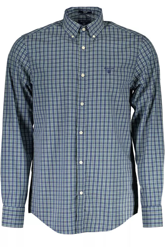 Green Cotton Men Shirt