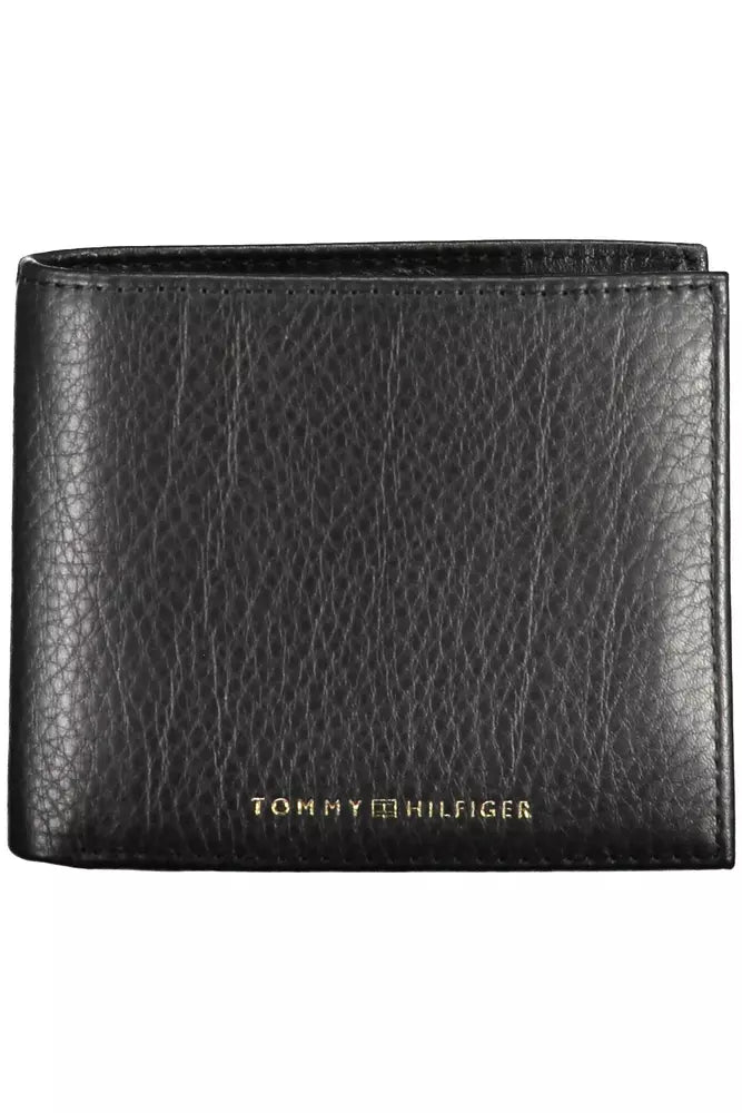 Elegant Black Leather Men's Wallet with RFID Blocker