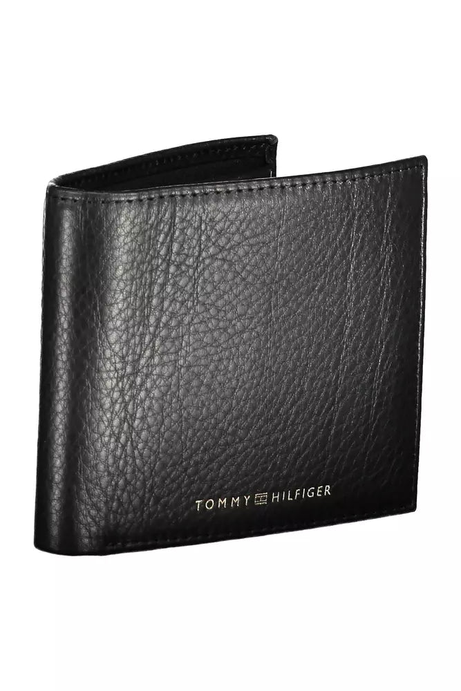 Elegant Black Leather Men's Wallet with RFID Blocker