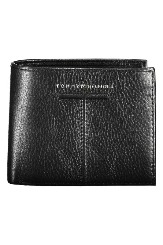 Chic Black Leather Dual-Compartment Wallet